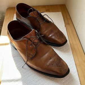 $100 - Allen Edmonds Flatiron Bourbon Brown Leather Brogue Oxford Dress Shoes